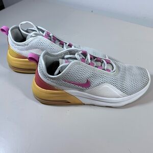 Nike White and Pink Sneakers with Sporty Mesh Design